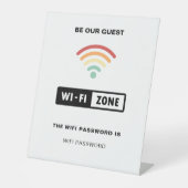 ホワイトミニマルシンプルリストWifiパスワード 台座サイン (正面)