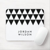 ホワイトミニマルモダンリストの黒い三角形パターン マウスパッド (マウス)
