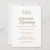 ホワイトミニマルモダンリストグランドオープニング招待状 招待状 (正面)