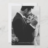 ホワイトミニマルモダンリストダブルフォトデートの保存 招待状 (裏面)