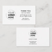 ホワイトミニマルモダンリストロゴのご注文ありがとうございます 名刺 (正面/裏面)