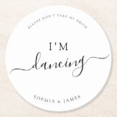 ホワイトミニマル主義者は私の飲み物を飲結婚まない ラウンドペーパーコースター (正面)