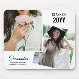 ホワイトミニマル写真二科卒業 マウスパッド