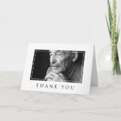 ホワイトミニマル写真悔やみや弔慰ありがとう カード (正面)