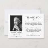 ホワイトミニマル写真悔やみや弔慰ありがとう サンキューカード (正面)