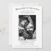 ホワイトミニマル写真誕生のお知らせ 案内状 (正面)