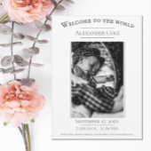 ホワイトミニマル写真誕生のお知らせ 案内状