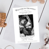 ホワイトミニマル写真誕生のお知らせ 案内状