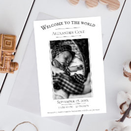 ホワイトミニマル写真誕生のお知らせ 案内状