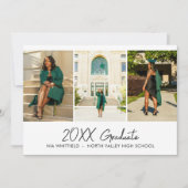 ホワイトミニマル写真部卒業パーティー 招待状 (正面)