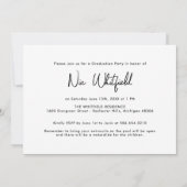 ホワイトミニマル写真部卒業パーティー 招待状 (裏面)