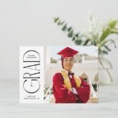 ホワイトミニマル卒業発表 招待状 (スタンド正面)