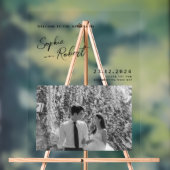 ホワイトミニマル結婚リスト歓迎 アクリルサイン (ニュートラル)