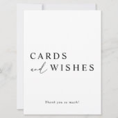 ホワイトミニマル結婚式カードとウィッシュズサイン 招待状 (正面)