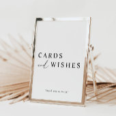 ホワイトミニマル結婚式カードとウィッシュズサイン 招待状