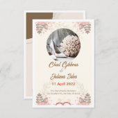 ホワイトミニマル結婚式招待状 招待状 (正面/裏面)