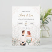 ホワイトミニマル結婚式招待状 招待状 (スタンド正面)