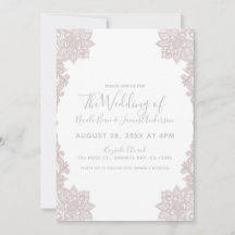 ホワイトミニマル赤面フローラレースエレガントウェディング