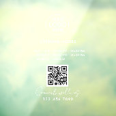 ホワイトミニマル開店時間ロゴストア時間 ウィンドウサイン (シート3)