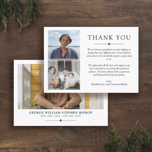 ホワイトミニマル3枚悔やみや弔慰ありがとう サンキューカード