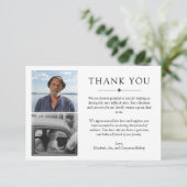 ホワイトミニマル3枚悔やみや弔慰ありがとう サンキューカード (スタンド正面)