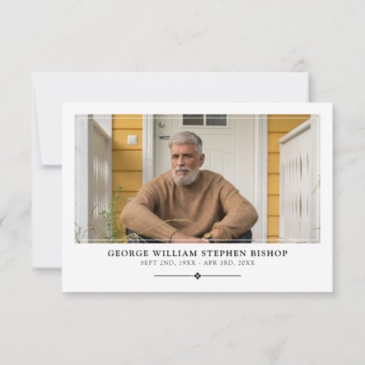 ホワイトミニマル3枚悔やみや弔慰ありがとう サンキューカード (裏面)