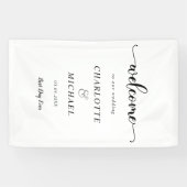 ホワイトミニマル・ミオダン結婚の歓迎 横断幕 (横)