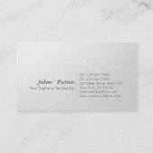 ホワイトミニマル&金ゴールドエンボス文字ヨガインストラクター 名刺 (裏面)