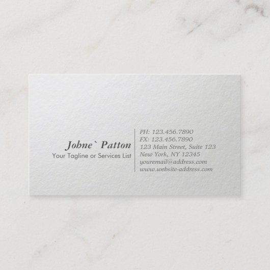 ホワイトミニマル&金ゴールドエンボス文字ヨガインストラクター 名刺 (裏面)