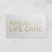 ホワイトミニマル&金ゴールドエンボス文字ヨガインストラクター 名刺 (正面)