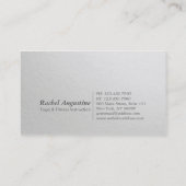 ホワイトミニマル&金ゴールドエンボス文字ヨガインストラクター 名刺 (裏面)