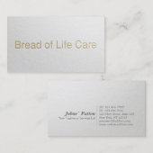 ホワイトミニマル&金ゴールドエンボス文字ヨガインストラクター 名刺 (正面/裏面)