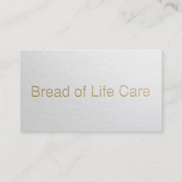 ホワイトミニマル&金ゴールドエンボス文字ヨガインストラクター 名刺