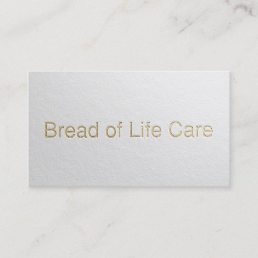 ホワイトミニマル&金ゴールドエンボス文字ヨガインストラクター 名刺 (正面)