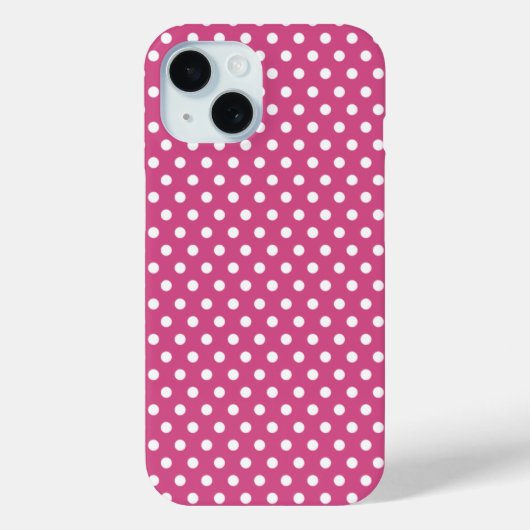 ホワイトミニ水玉模様オンクランベリーピンク Case-Mate iPhoneケース (裏面)