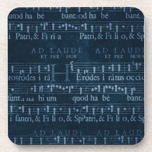 ホワイトミュージックオンダークブルー コースター (正面)