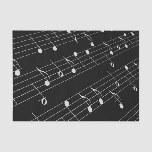 ホワイトミュージックノートのブラックティッシュペーパー 薄葉紙 (正面)