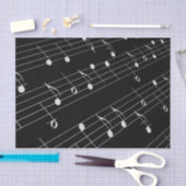ホワイトミュージックノートのブラックティッシュペーパー 薄葉紙 (クラフト)