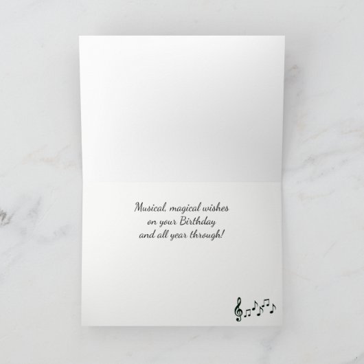 ホワイトミュージックノートデザイングリーティングカード カード (内部)