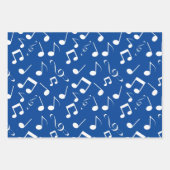 ホワイトミュージックノートデザインラッピング紙セット ラッピングペーパーシート (正面)