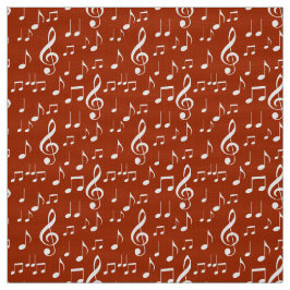 ホワイトミュージックノートパターン生地 ファブリック