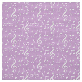 ホワイトミュージックノートパターン生地 ファブリック