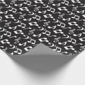 ホワイトミュージックノートラッピング紙 – カスタマイズ可能 ラッピングペーパー (角)