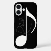 ホワイトミュージックノート(名前をカスタムする付きブラック) Case-Mate iPhoneケース (裏面)