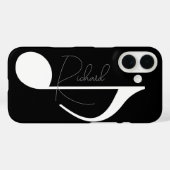 ホワイトミュージックノート(名前をカスタムする付きブラック) Case-Mate iPhoneケース (裏面 (横))