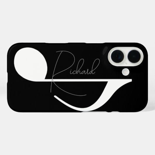 ホワイトミュージックノート(名前をカスタムする付きブラック) Case-Mate iPhoneケース (裏面 (横))