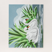 ホワイトミュート白鳥 ジグソーパズル (縦)