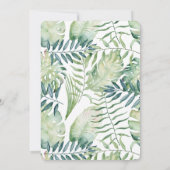 ホワイトミントグリーントロピカル離れブライダルシャワー 招待状 (裏面)