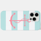 ホワイトミントピンクワイドストライプいかり Case-Mate iPhoneケース (裏面 (横))