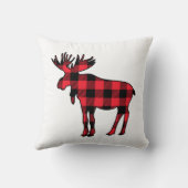 ホワイトムースオンレッドバッファローチェック装飾用クッション クッション (裏面)